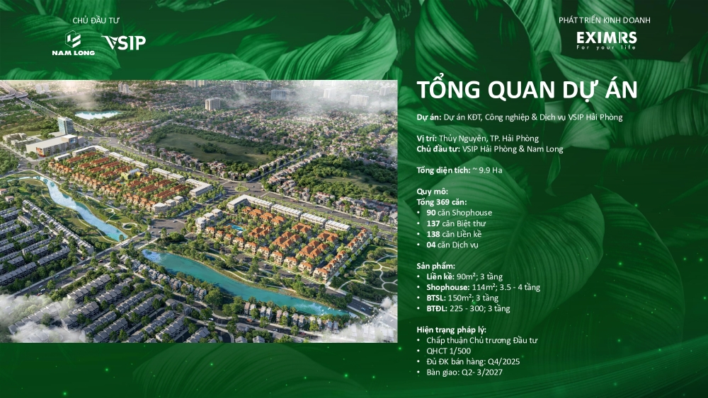 Quy mô dự án Sol Garden Hải Phòng: Gần 10ha với 369 sản phẩm thấp tầng giới hạn